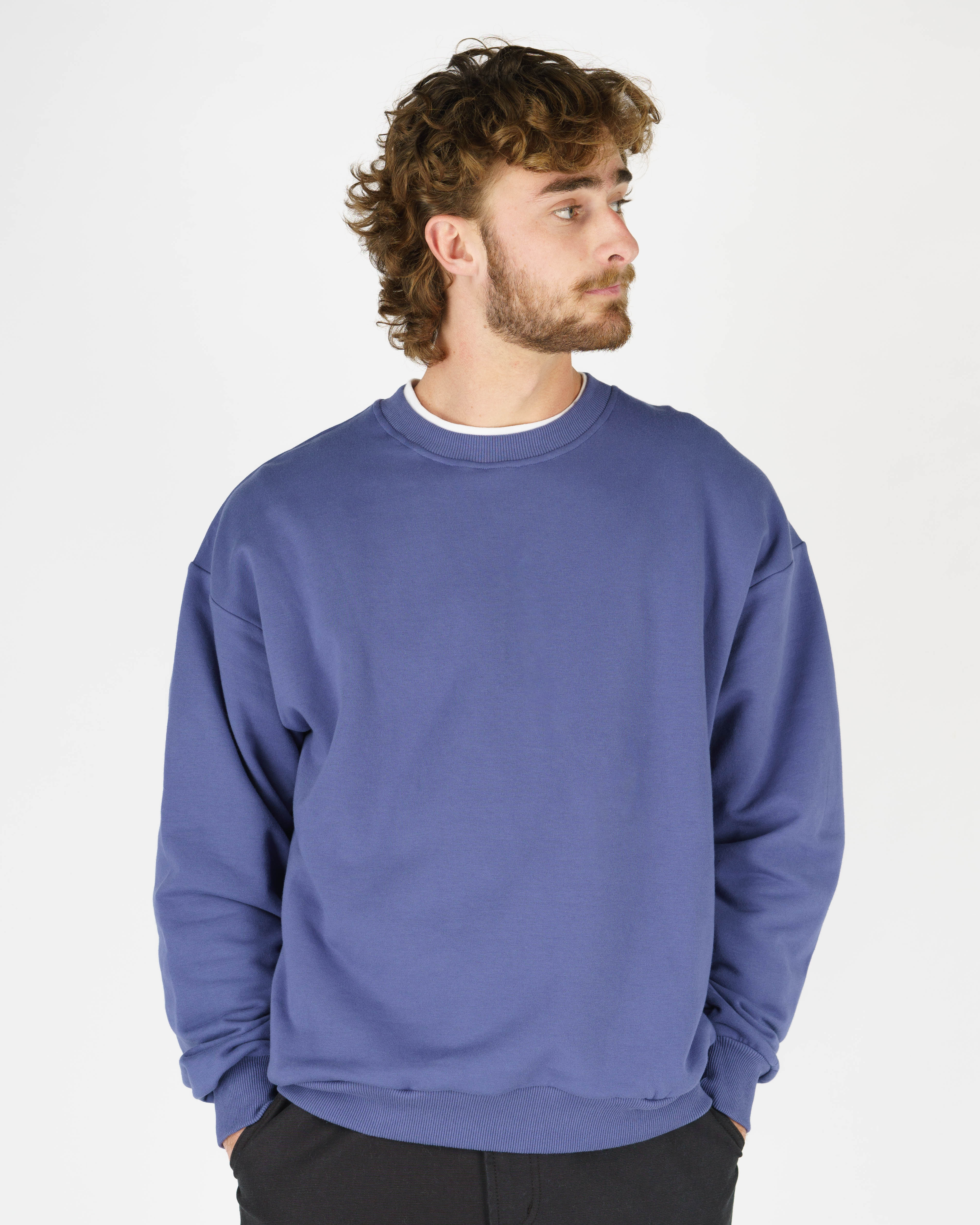 Dandy L/S Pullover Crewneck - Blue